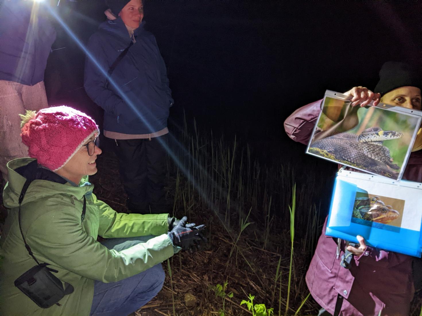 Franziska Studer erklärt das Wesen der Geburtshelferkröte
